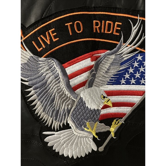 Diamond Plate Buffalo Leather Vest 2XL Live To Ride - Picture 12 of 16